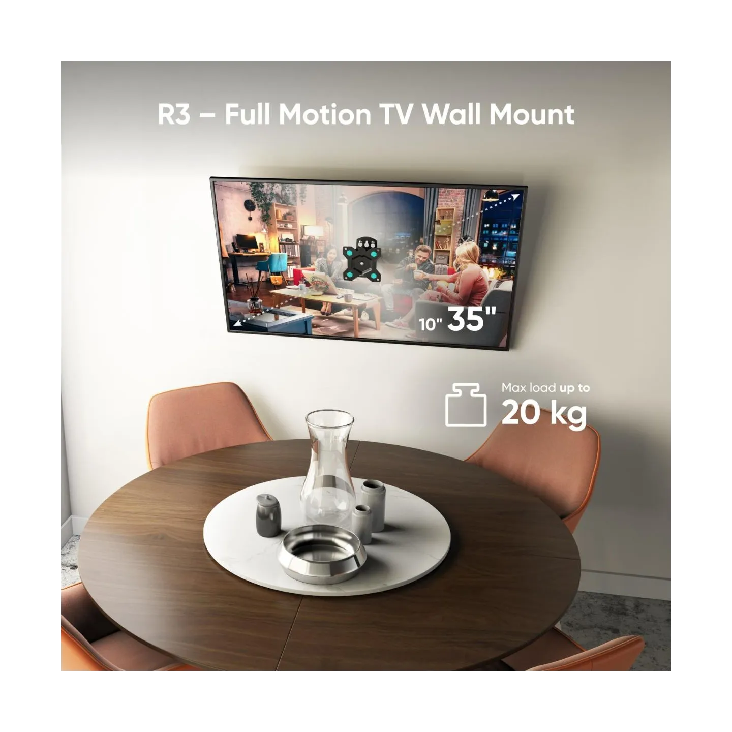 Onkron TV SET ACC WALL MOUNT /10-35"/BLACK R3-B ONKRON