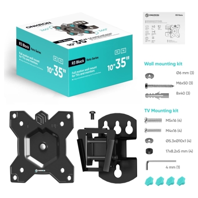 Onkron TV SET ACC WALL MOUNT /10-35"/BLACK R3-B ONKRON