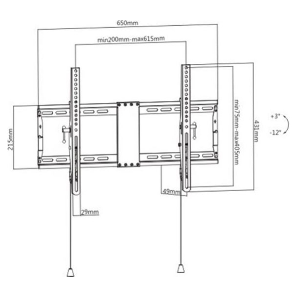 Gembird | Wall mount | Tilt | 37-80 " | Maximum weight (capacity) 70 kg | Black