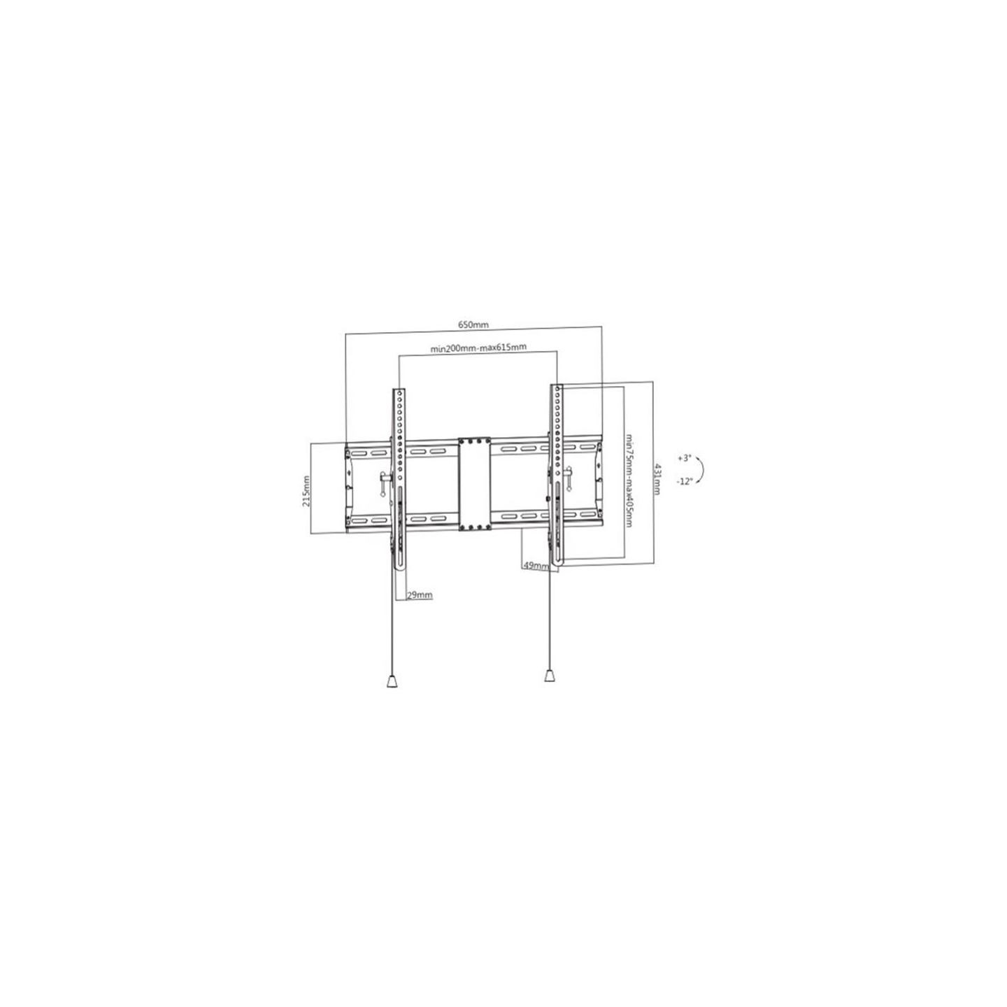 Gembird | Wall mount | Tilt | 37-80 " | Maximum weight (capacity) 70 kg | Black