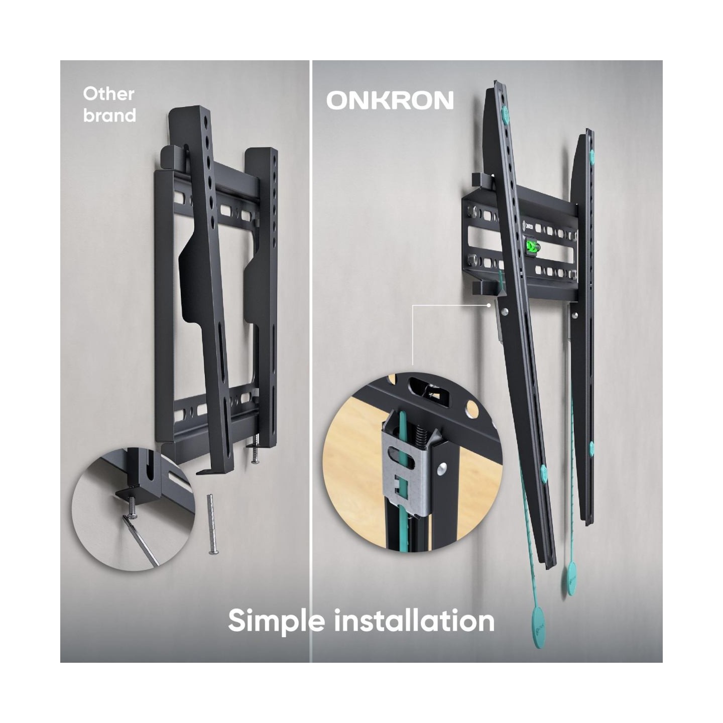 Onkron TV SET ACC WALL MOUNT /32-65"/BLACK FM2-B ONKRON