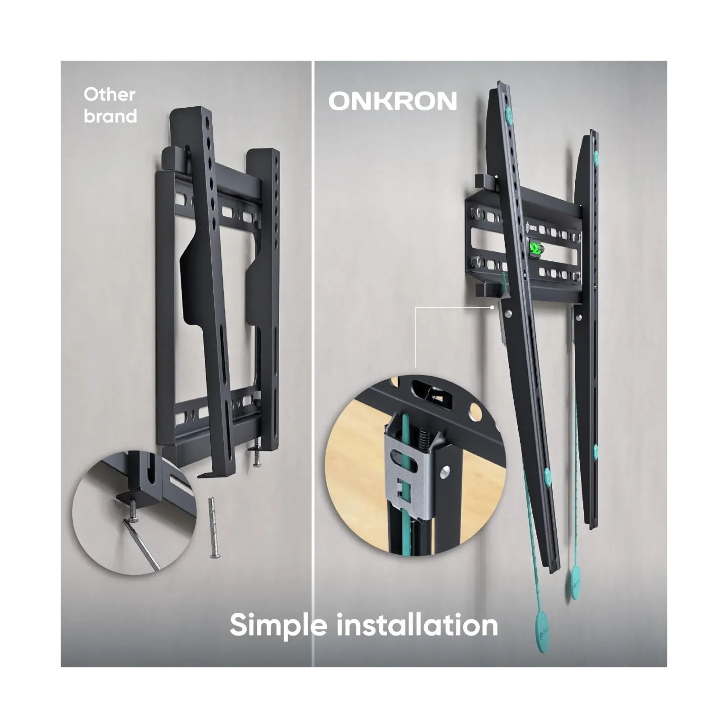 Onkron TV SET ACC WALL MOUNT /32-65"/BLACK FM2-B ONKRON