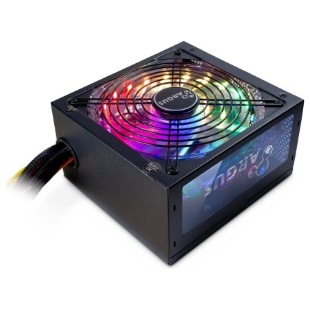 Inter-Tech Power Supply INTER-TECH Argus RGB, 80PLUS Bronze, 600W, Retail, 1x140 Fan, 1x20+4Pin, 4+4Pin, 2xPCI-e 6+2Pin, 3x4Pin 