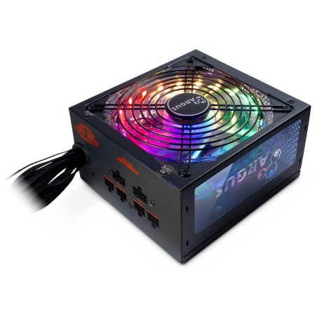 Inter-Tech Power Supply INTER-TECH Argus RGB, 80PLUS Gold, 650W, Retail, 1x140 Fan, 1x20+4Pin, 4+4Pin, 2xPCI-e 6+2Pin, 3x4Pin (M