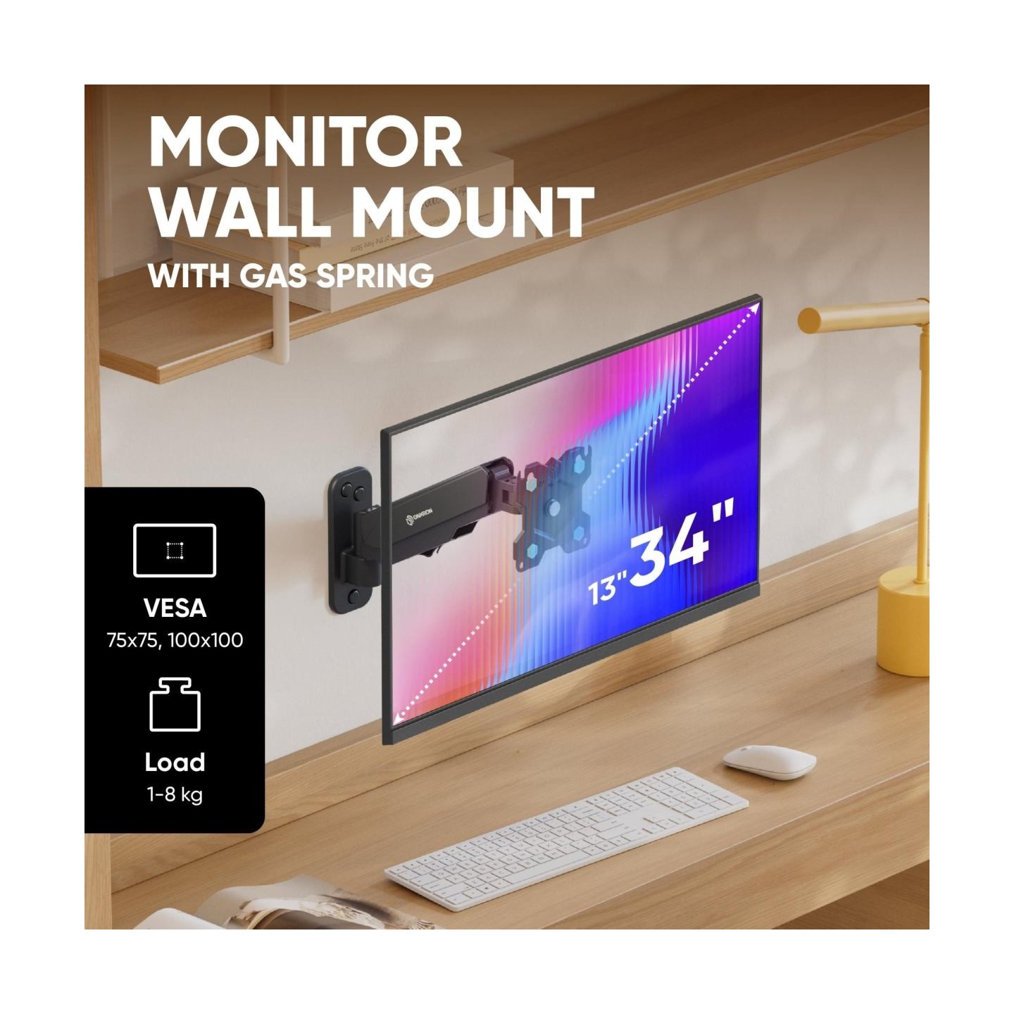 Onkron TV SET ACC WALL MOUNT /13-34"/BLACK G120-B ONKRON