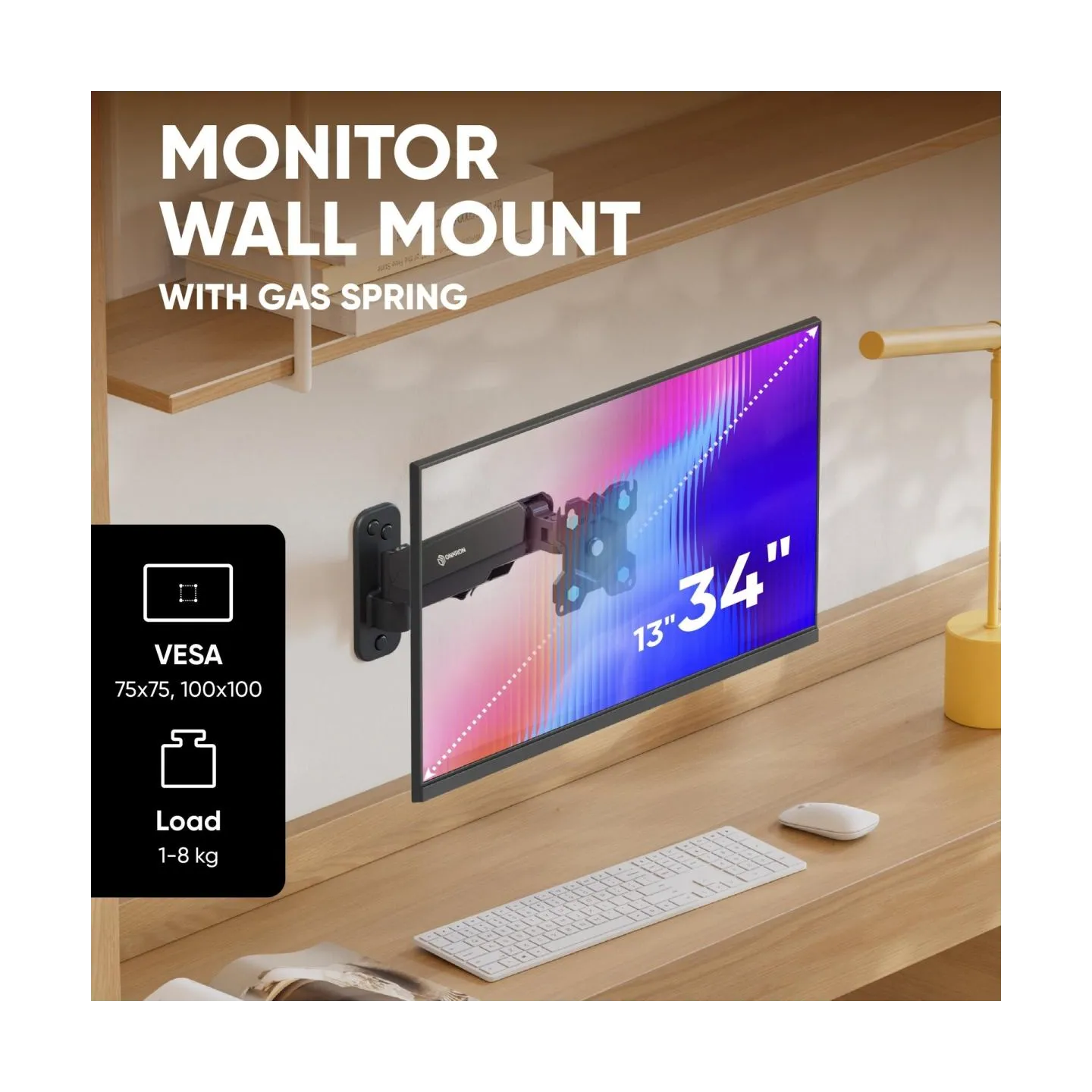 Onkron TV SET ACC WALL MOUNT /13-34"/BLACK G120-B ONKRON