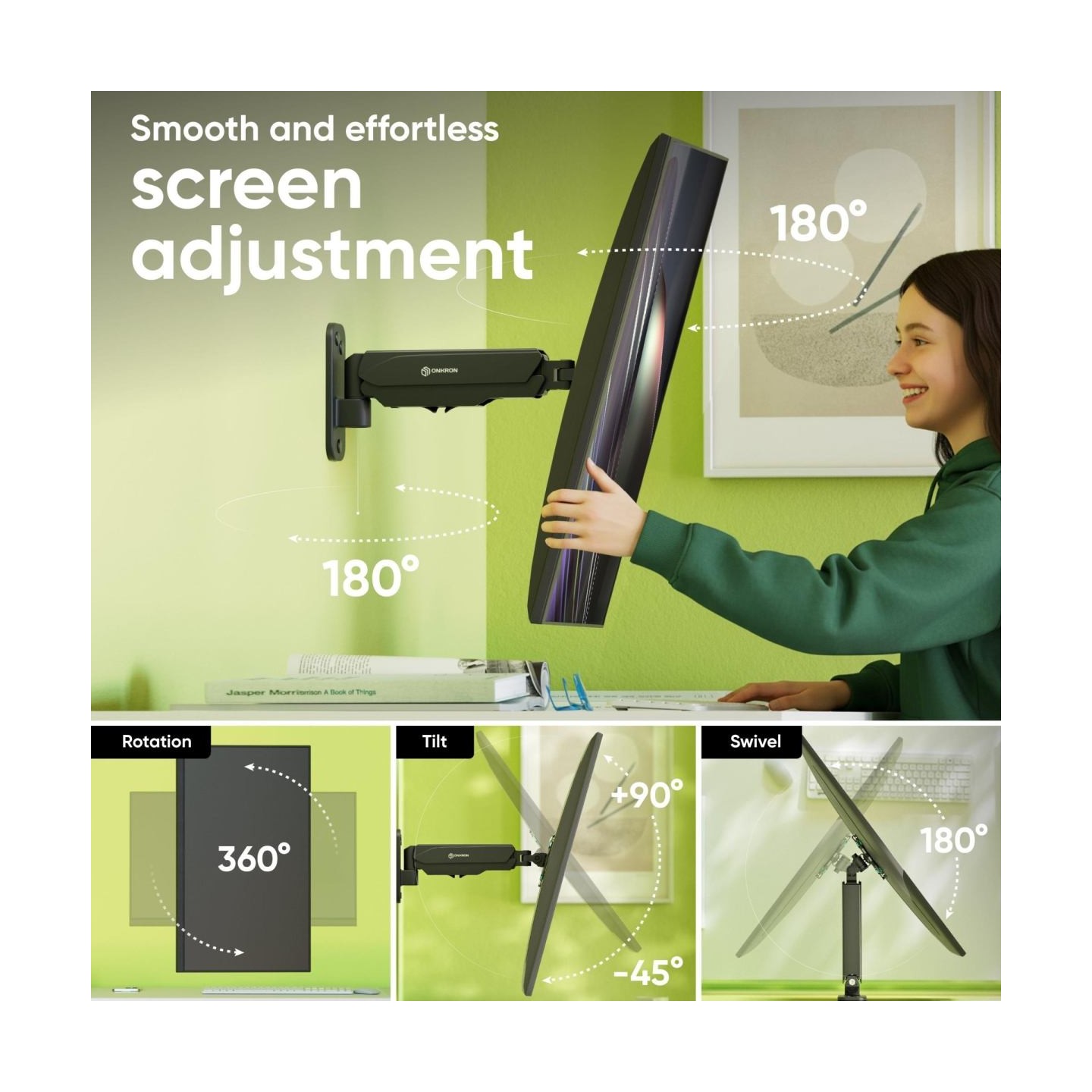 Onkron TV SET ACC WALL MOUNT /13-34"/BLACK G120-B ONKRON