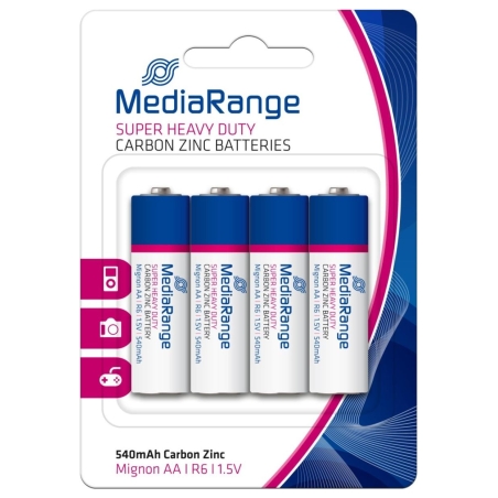 Mediarange BATTERY CARBON-ZINC AA 1.5V/4PCS MRBAT144 MEDIARANGE