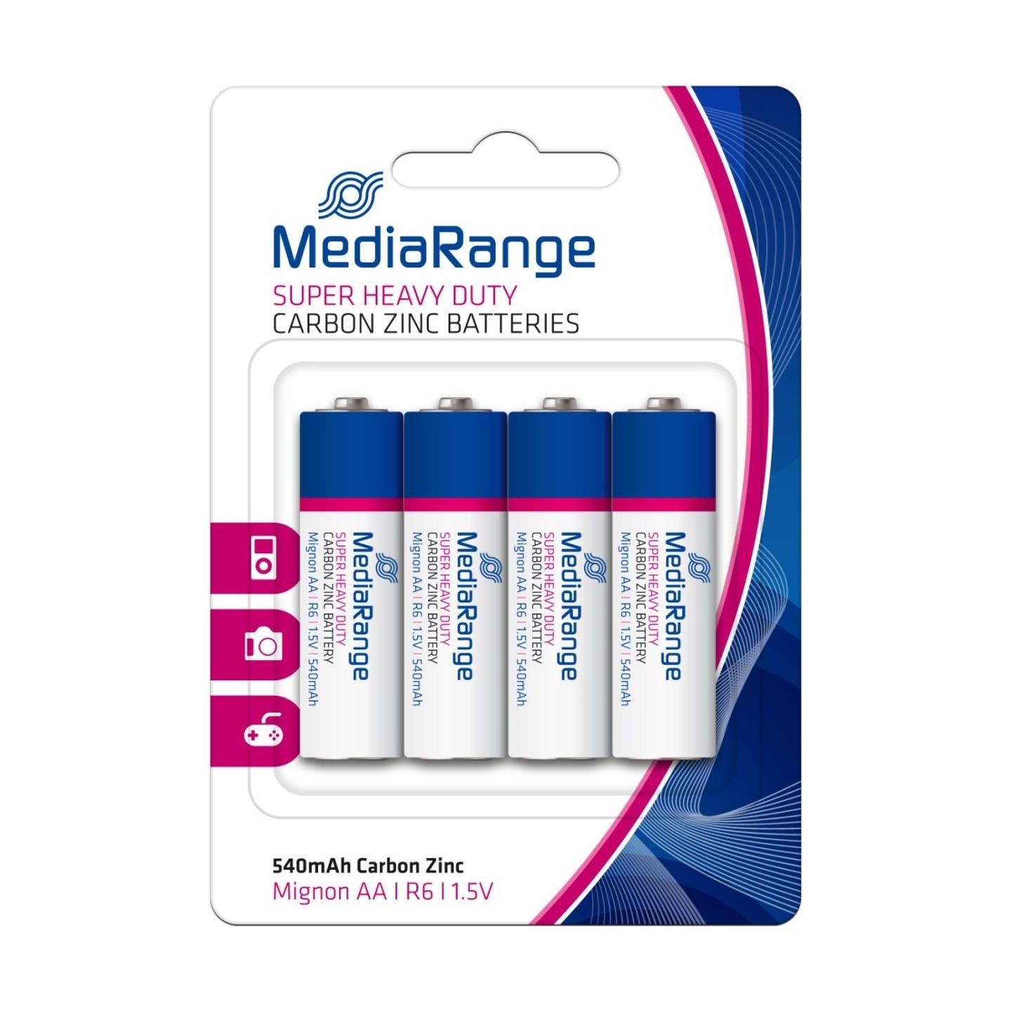 Mediarange BATTERY CARBON-ZINC AA 1.5V/4PCS MRBAT144 MEDIARANGE