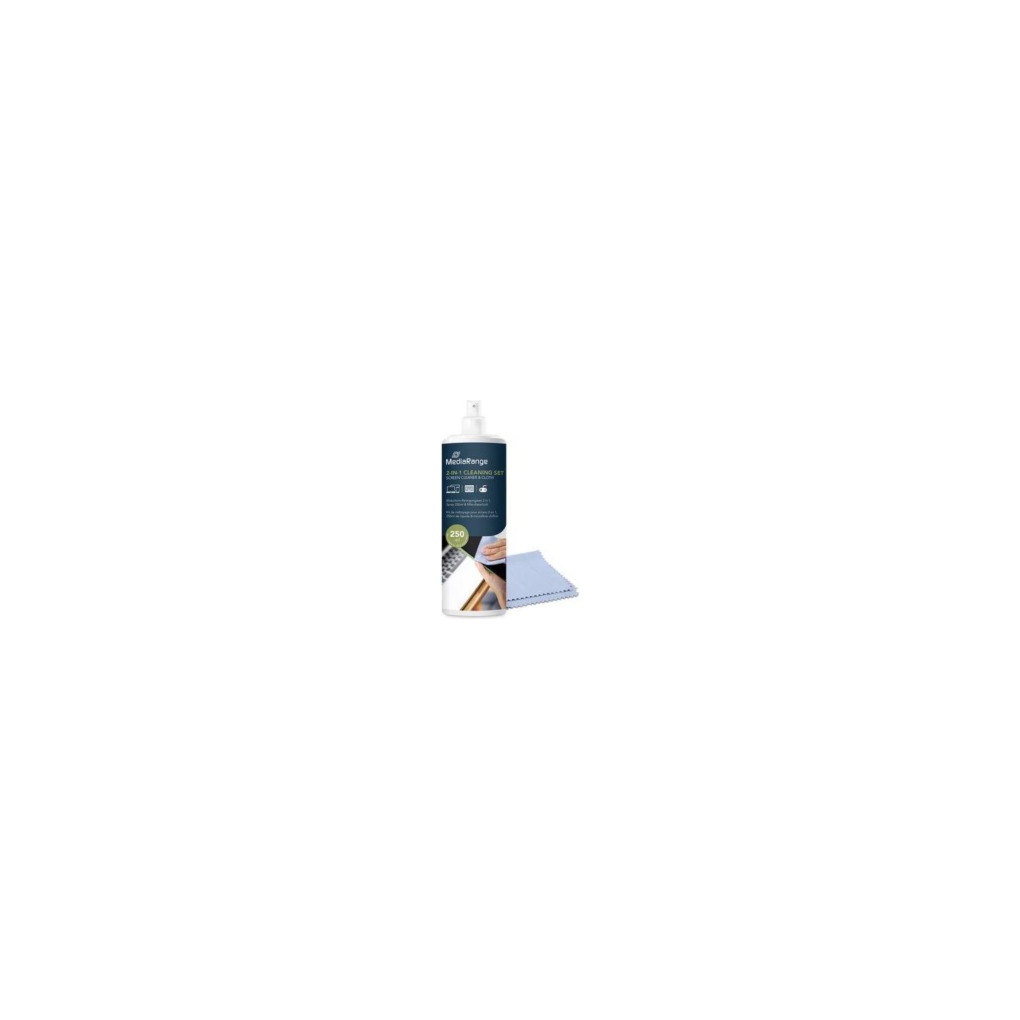 Mediarange CLEANING LIQUID SCREEN 250ML/WITH CLOTH MR721 MEDIARANGE
