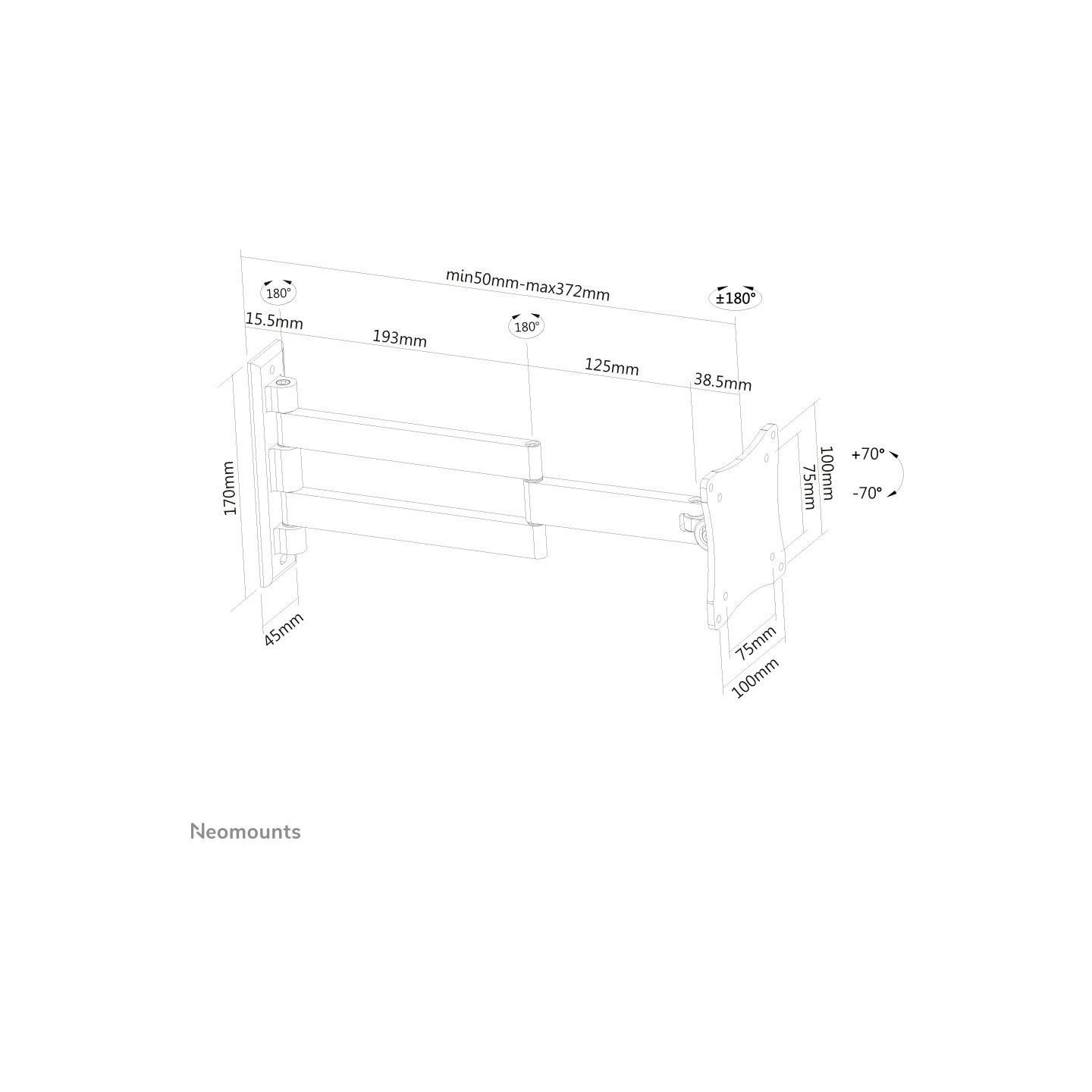 Neomounts TV SET ACC WALL MOUNT 10-24"/FPMA-W830BLACK NEOMOUNTS