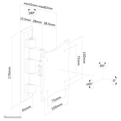 Neomounts TV SET ACC WALL MOUNT 10-24"/FPMA-W810BLACK NEOMOUNTS