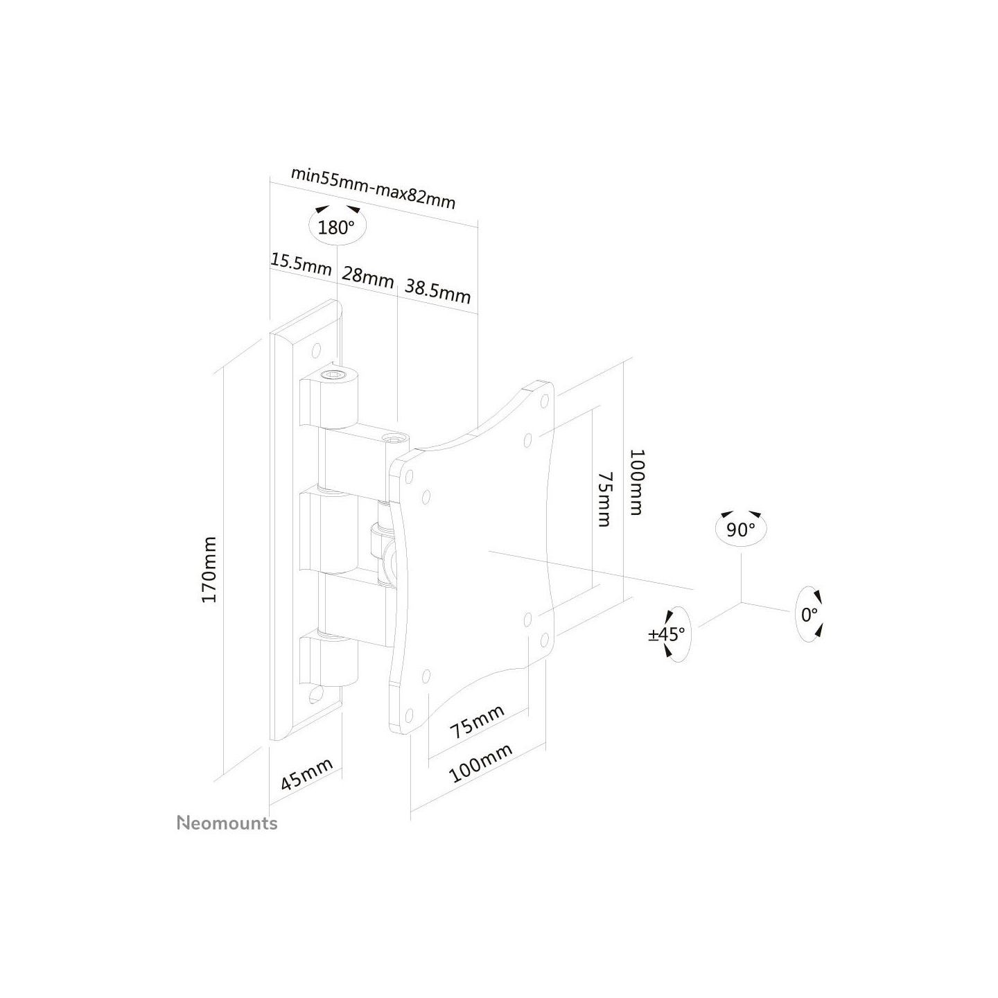 Neomounts TV SET ACC WALL MOUNT 10-24"/FPMA-W810BLACK NEOMOUNTS