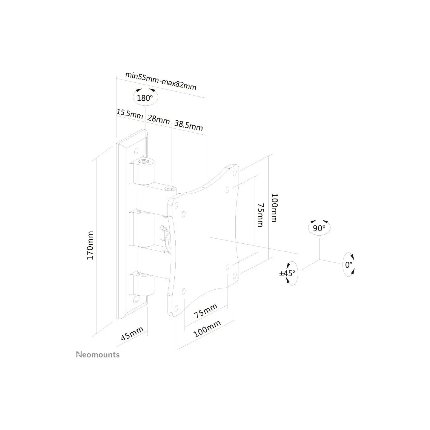 Neomounts TV SET ACC WALL MOUNT 10-24"/FPMA-W810BLACK NEOMOUNTS
