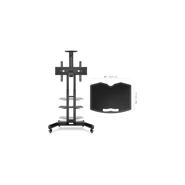 Onkron TV SET ACC SHELF MOBILE STAND/BLACK APT1551-B ONKRON