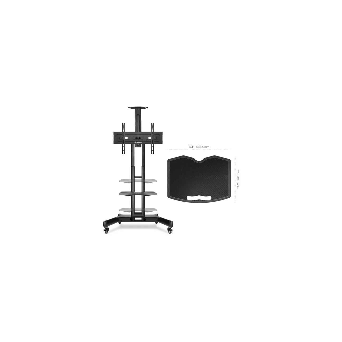 Onkron TV SET ACC SHELF MOBILE STAND/BLACK APT1551-B ONKRON