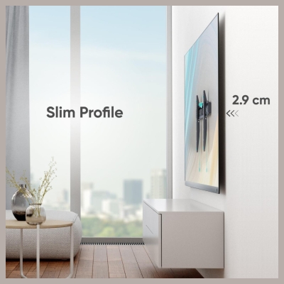 Onkron TV SET ACC WALL MOUNT /43-85"/BLACK FM6-B ONKRON