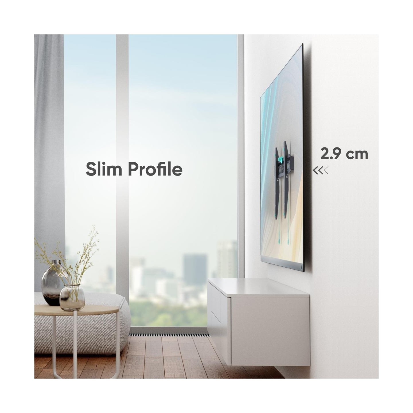Onkron TV SET ACC WALL MOUNT /43-85"/BLACK FM6-B ONKRON