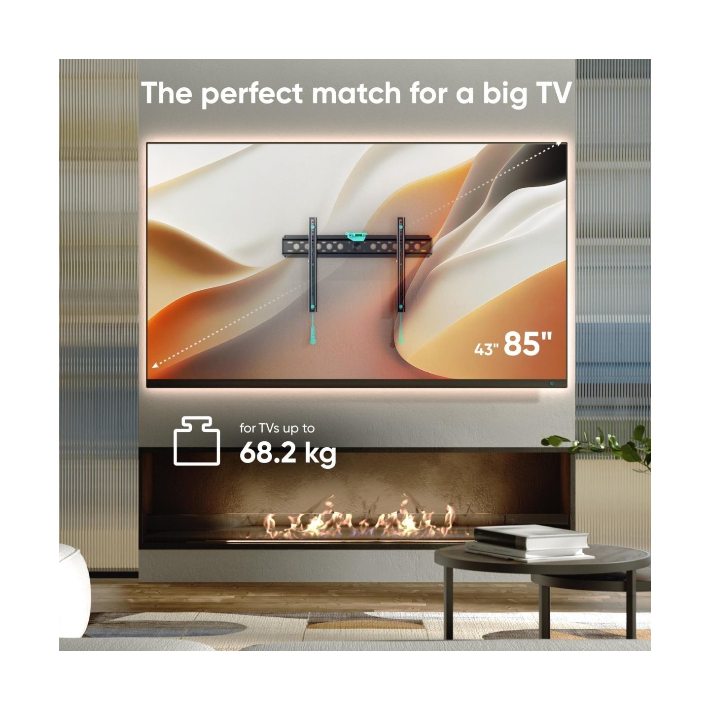 Onkron TV SET ACC WALL MOUNT /43-85"/BLACK FM6-B ONKRON