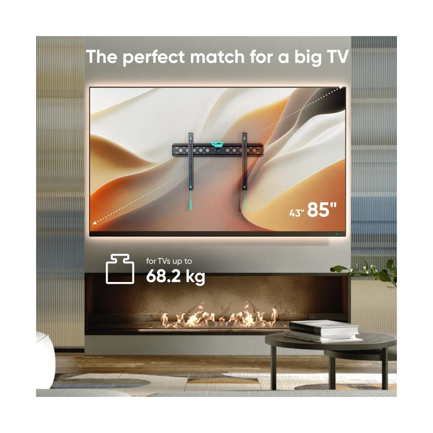 Onkron TV SET ACC WALL MOUNT /43-85"/BLACK FM6-B ONKRON