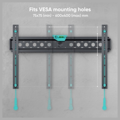 Onkron TV SET ACC WALL MOUNT /43-85"/BLACK FM6-B ONKRON