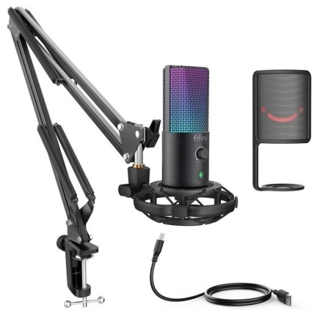Fifine T669 PRO3 Wired Microphone with RGB Lighting and Stand | USB / FIFINET669PRO3
