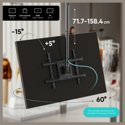 Onkron TV SET ACC CEILING MOUNT/32-80" BLACK N1L-B ONKRON