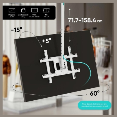 Onkron TV SET ACC CEILING MOUNT/32-80" WHITE N1L-W ONKRON