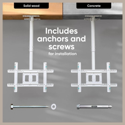 Onkron TV SET ACC CEILING MOUNT/32-80" WHITE N1L-W ONKRON
