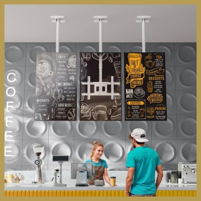 Onkron TV SET ACC CEILING MOUNT/32-80" WHITE N1L-W ONKRON