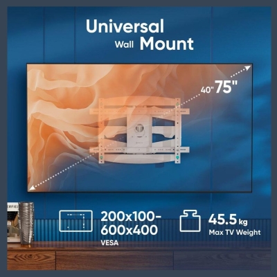 Onkron TV SET ACC WALL MOUNT/40-75"/WHITE M6L-W ONKRON