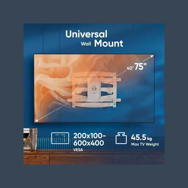 Onkron TV SET ACC WALL MOUNT/40-75"/WHITE M6L-W ONKRON