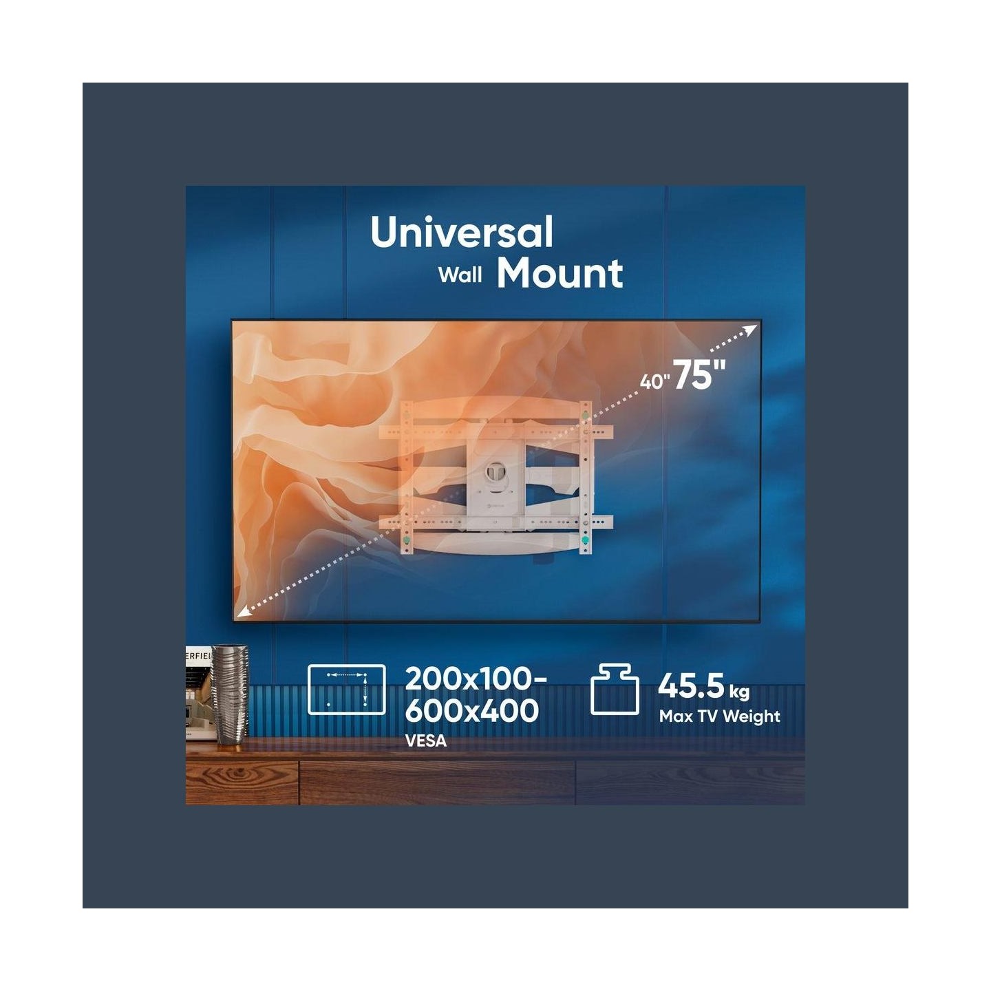 Onkron TV SET ACC WALL MOUNT/40-75"/WHITE M6L-W ONKRON