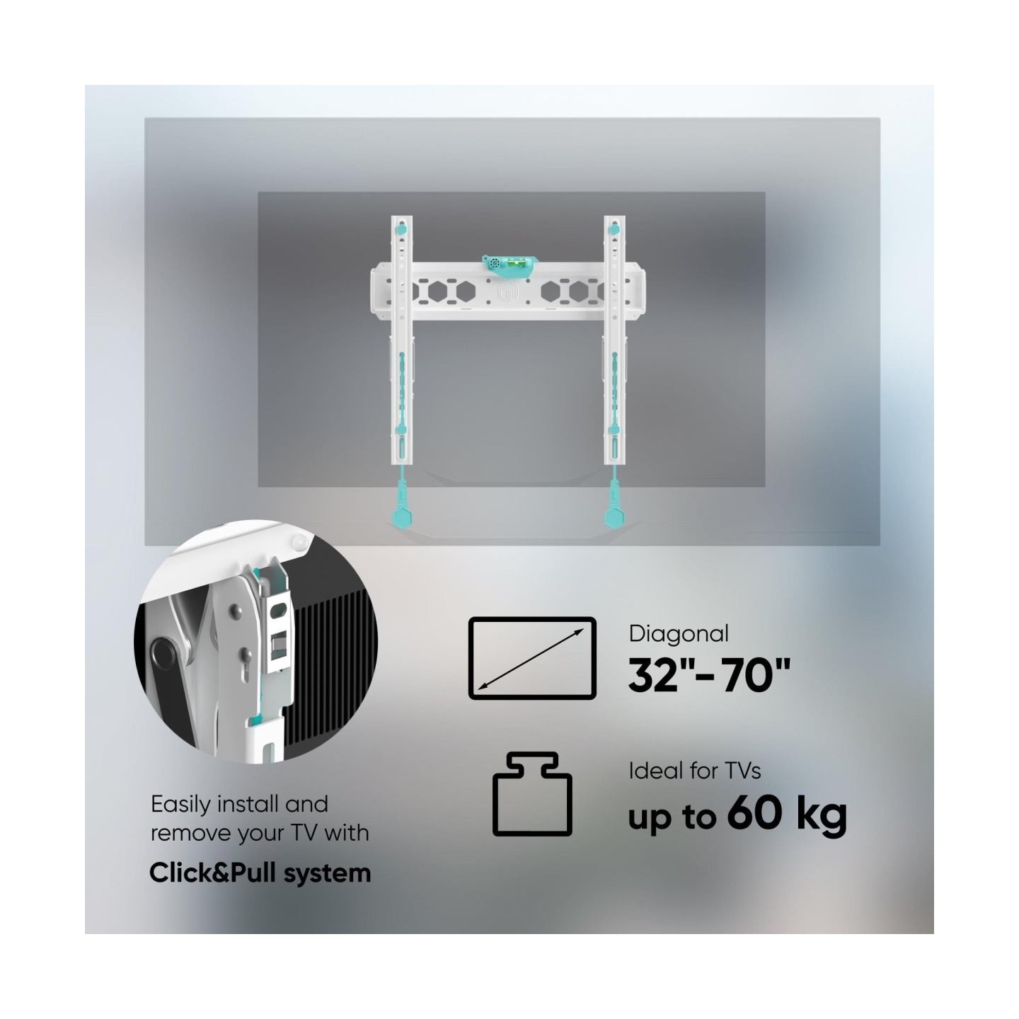 Onkron TV SET ACC WALL MOUNT /32-70"/WHITE TM5-W ONKRON