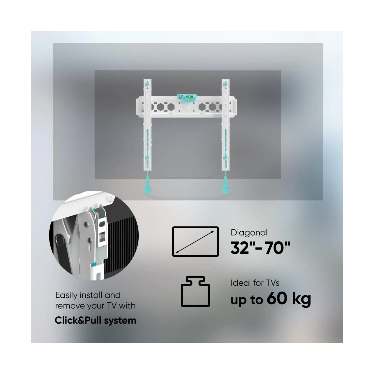 Onkron TV SET ACC WALL MOUNT /32-70"/WHITE TM5-W ONKRON