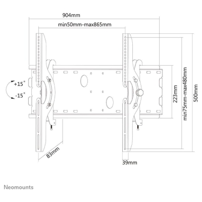 Neomounts TV SET ACC WALL MOUNT 37-85"/PLASMA-W200BLACK NEOMOUNTS