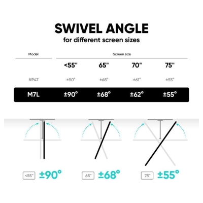 Onkron TV SET ACC WALL MOUNT/40-75"/BLACK M7L-B ONKRON