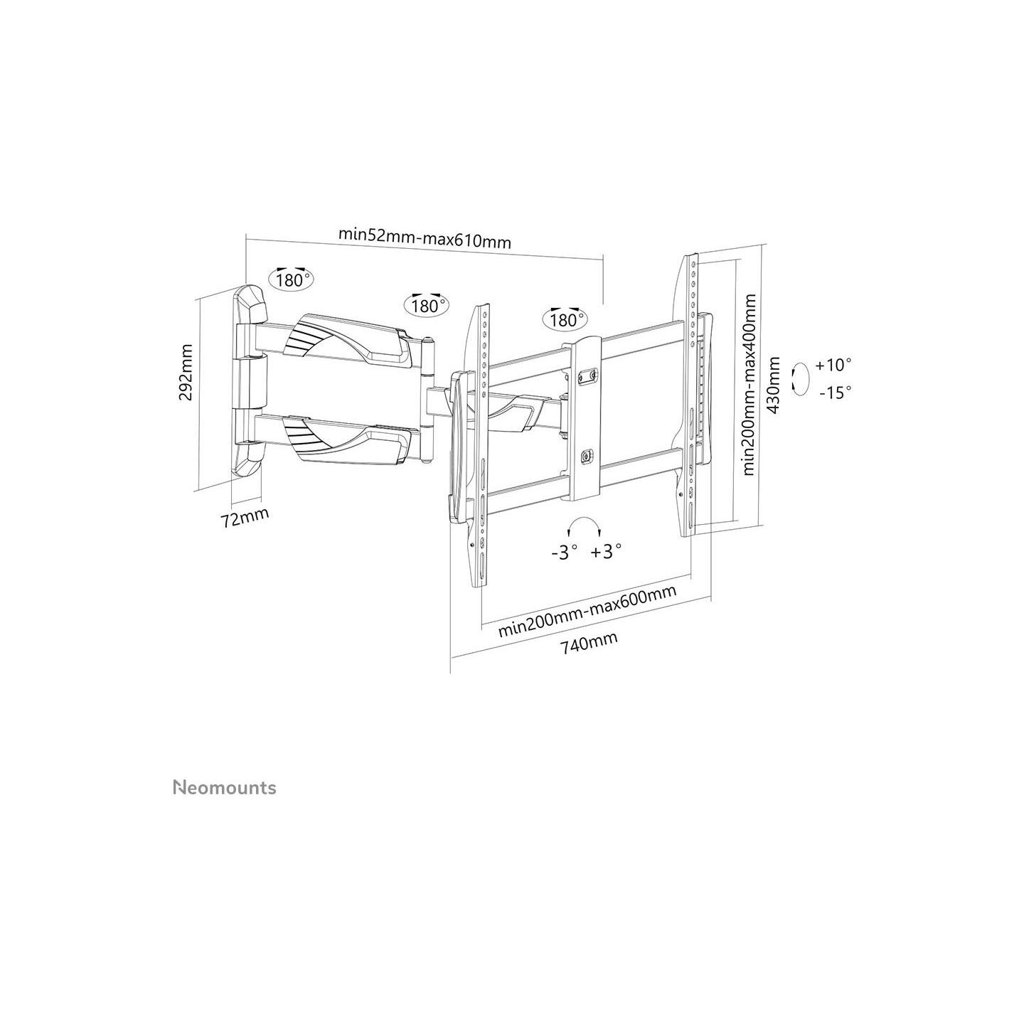 Neomounts TV SET ACC WALL MOUNT 32-60"/BLACK NM-W460BLACK NEOMOUNTS