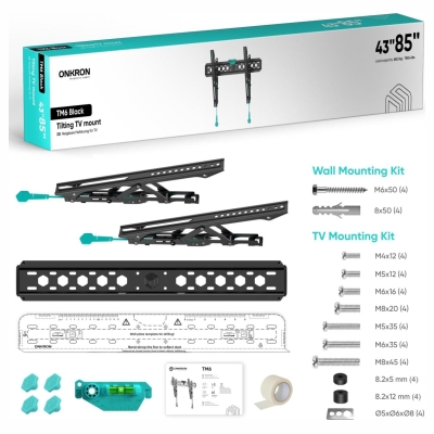Onkron TV SET ACC WALL MOUNT /43-85"/BLACK TM6-B ONKRON