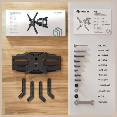 Onkron TV SET ACC WALL MOUNT /37-70"/BLACK M5-B ONKRON