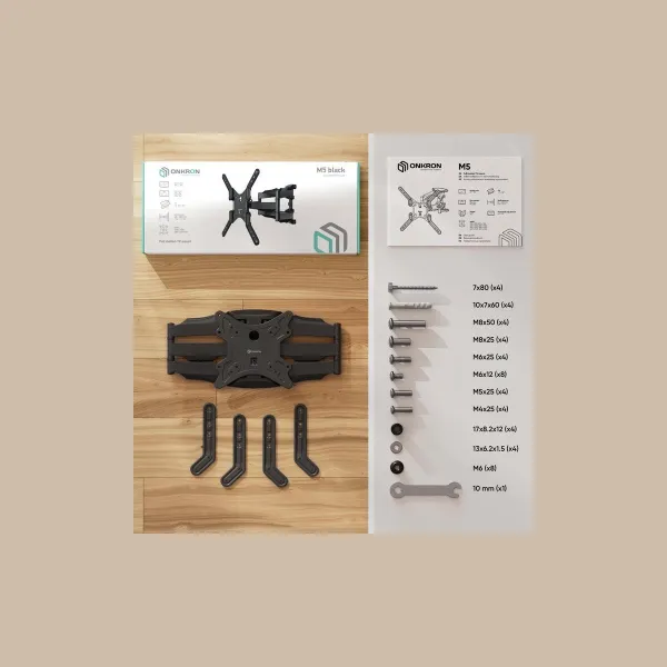 Onkron TV SET ACC WALL MOUNT /37-70"/BLACK M5-B ONKRON