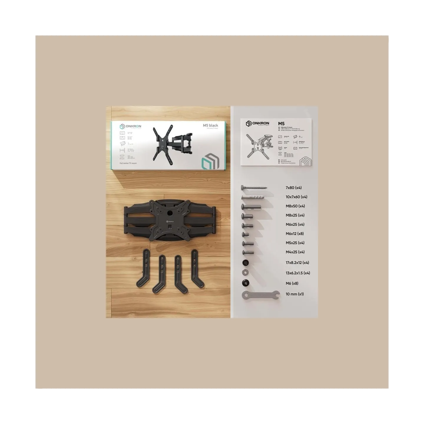 Onkron TV SET ACC WALL MOUNT /37-70"/BLACK M5-B ONKRON