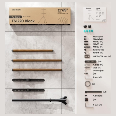 Onkron TV SET ACC FLOOR STAND /32-65"/BLACK TS1220-B ONKRON