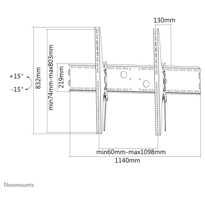 Neomounts TV SET ACC WALL MOUNT BLACK/60-100" LFD-W2000 NEOMOUNTS