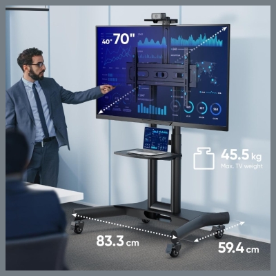 Onkron TV SET ACC MOBILE STAND/40-70"/BLACK TS1551-B ONKRON
