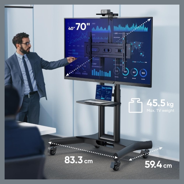 Onkron TV SET ACC MOBILE STAND/40-70"/BLACK TS1551-B ONKRON