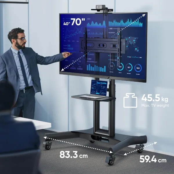 Onkron TV SET ACC MOBILE STAND/40-70"/BLACK TS1551-B ONKRON