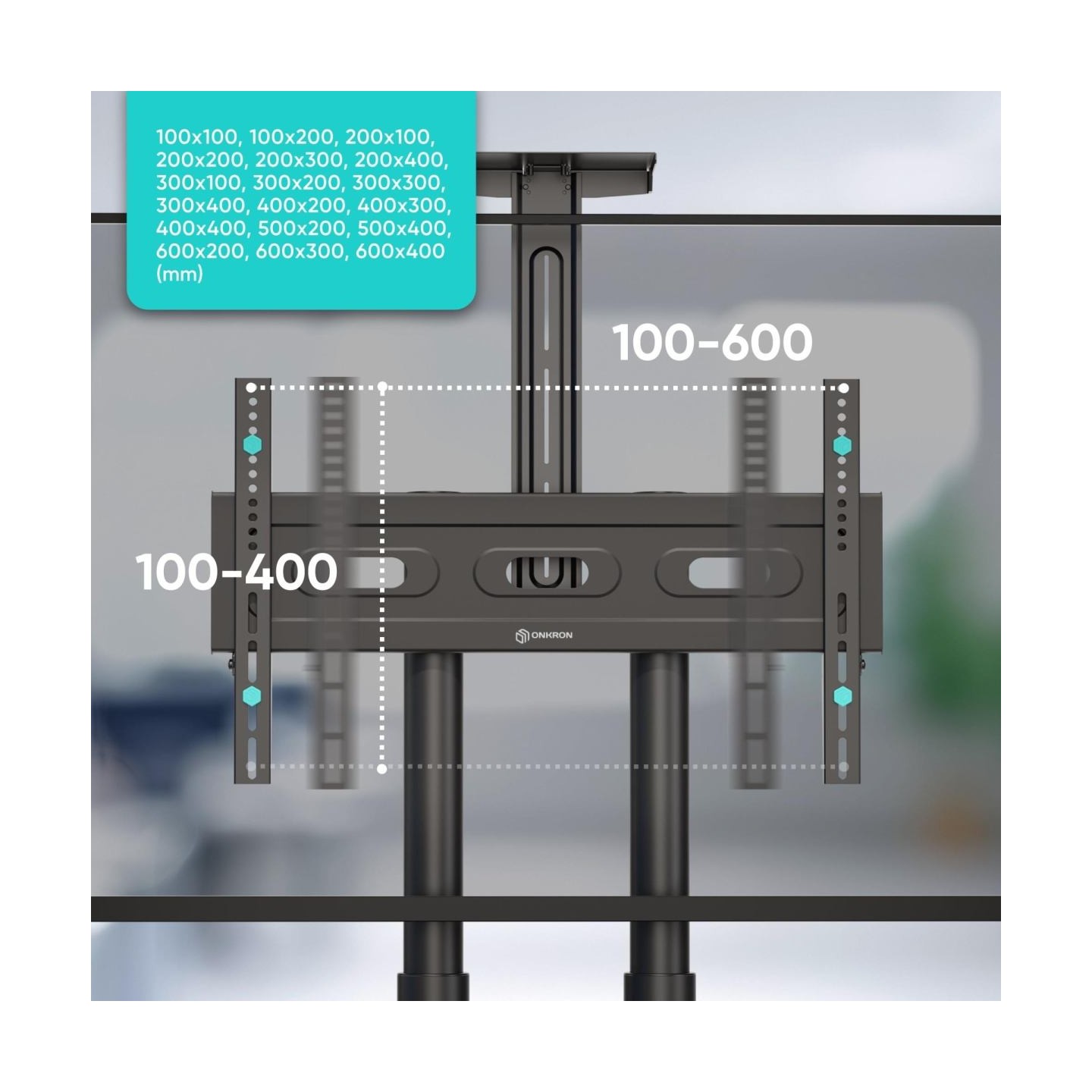 Onkron TV SET ACC MOBILE STAND/40-70"/BLACK TS1551-B ONKRON