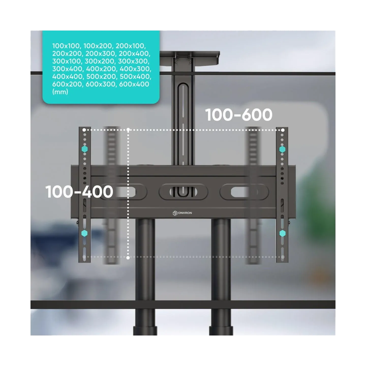 Onkron TV SET ACC MOBILE STAND/40-70"/BLACK TS1551-B ONKRON
