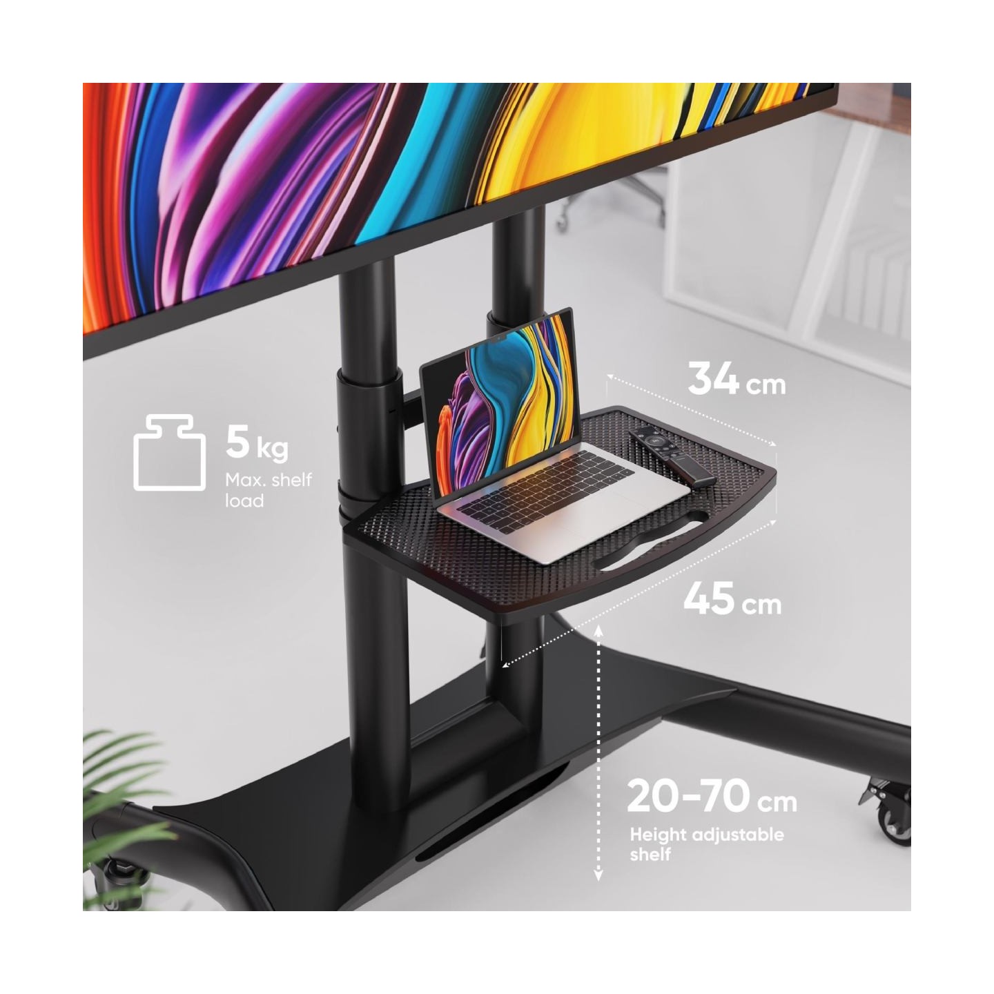 Onkron TV SET ACC MOBILE STAND/40-70"/BLACK TS1551-B ONKRON